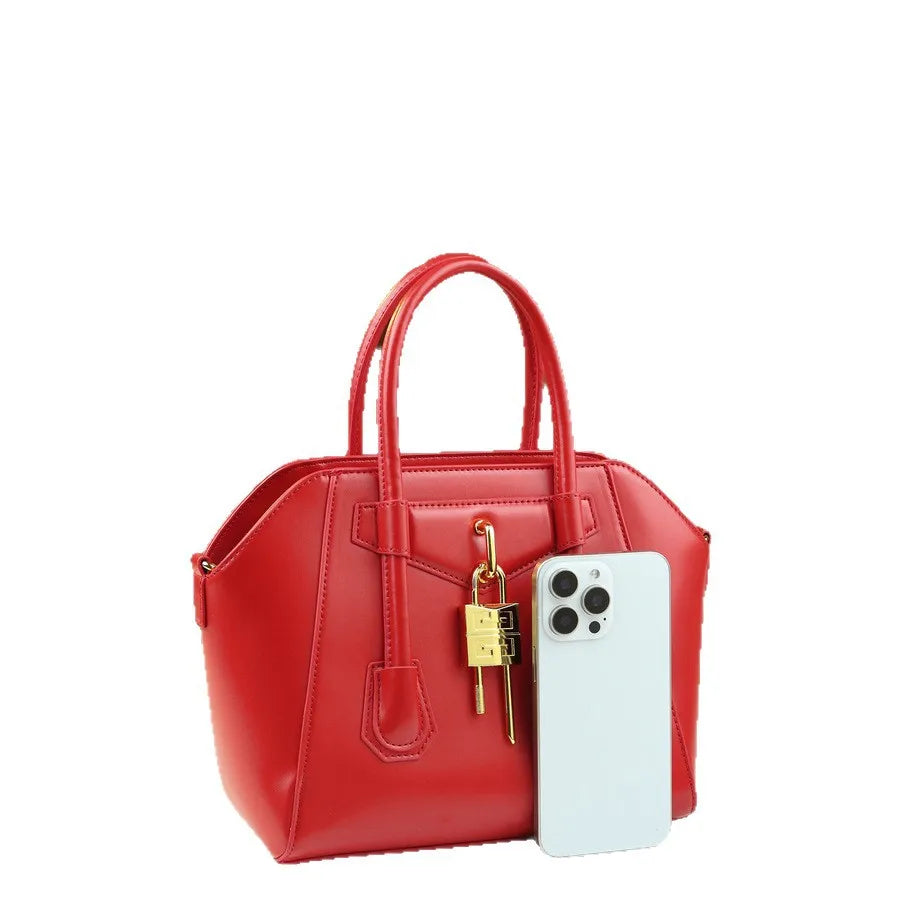 Classic Leather Crossbody Tote Bag