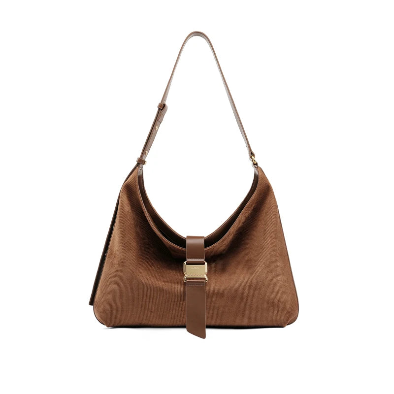 LA FESTIN Large Suede Crossbody Tote Bag