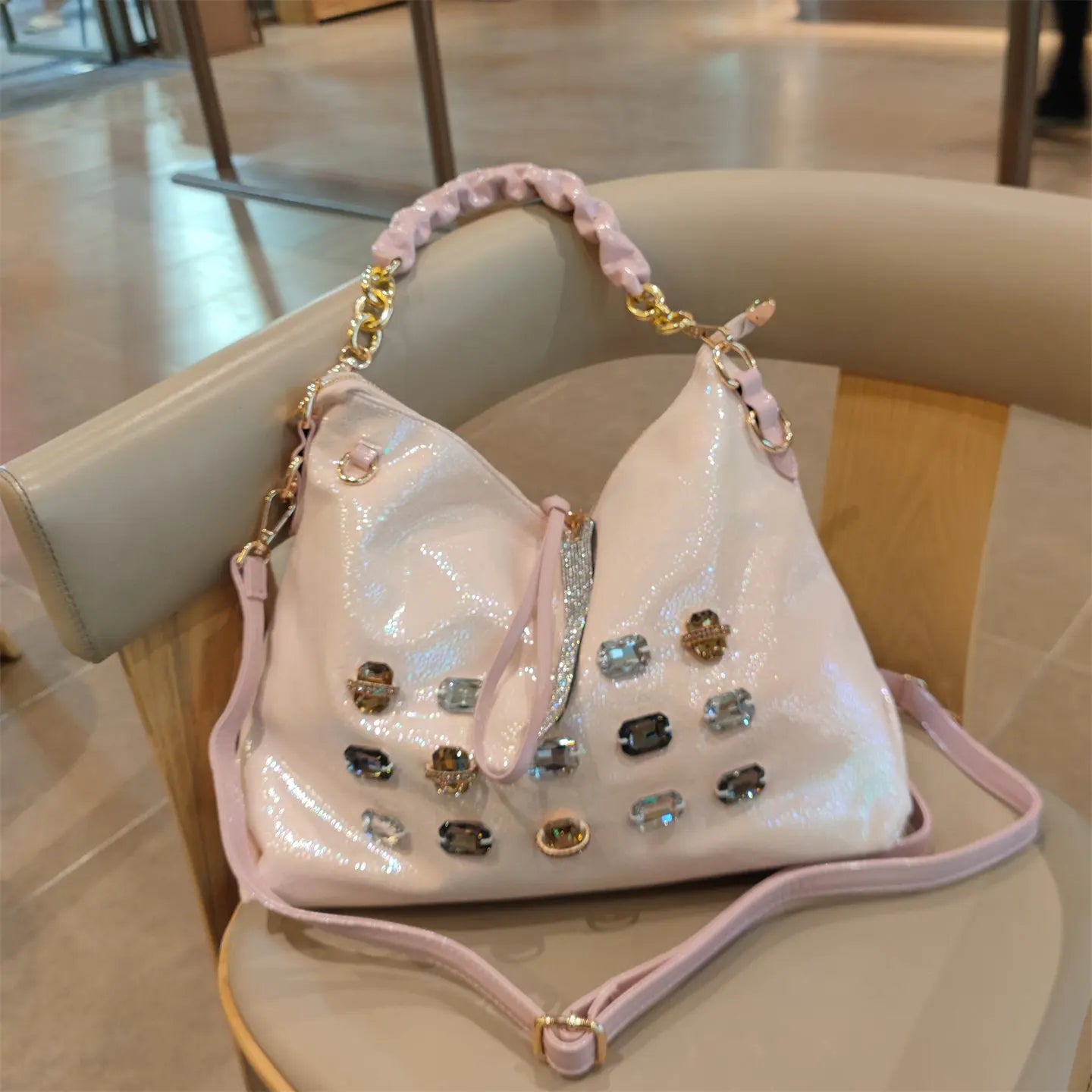 Diamond Genuine Leather Tote Bag for Women