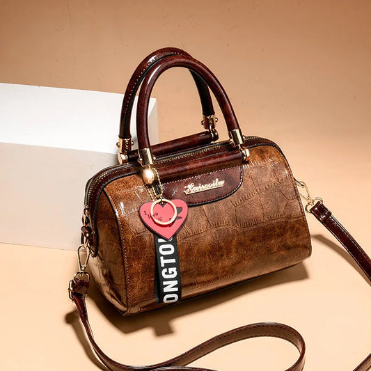 Classic Crocodile Leather Messenger Tote Bag