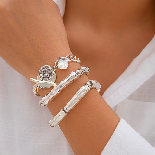Coin Charm Bracelet Set