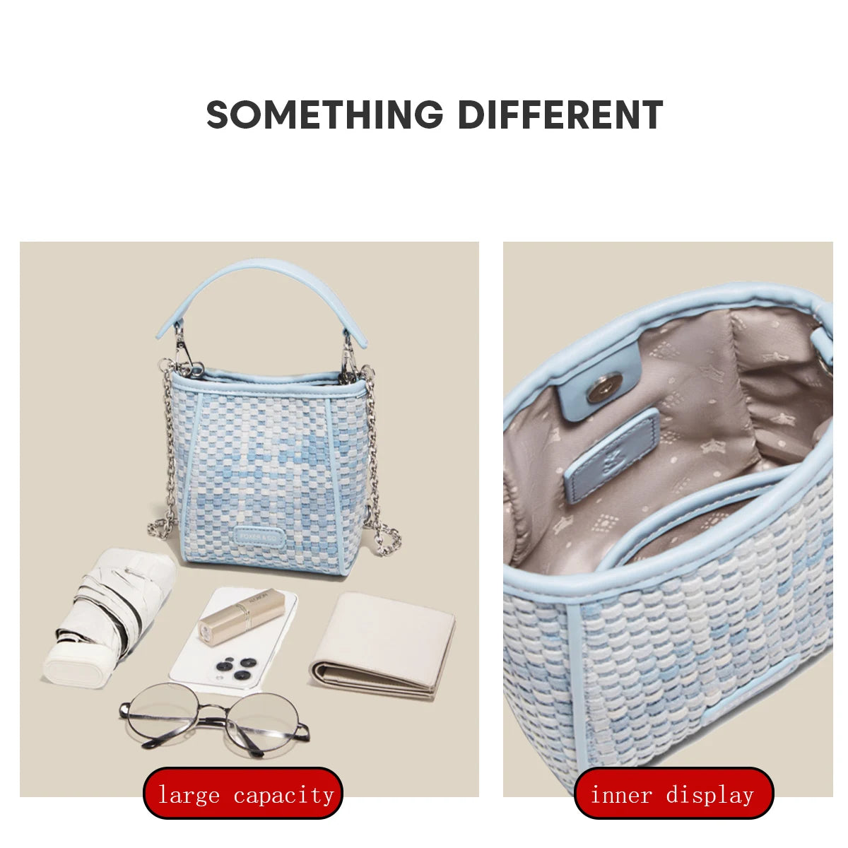FOXER Woven Mini Chain Crossbody Bag