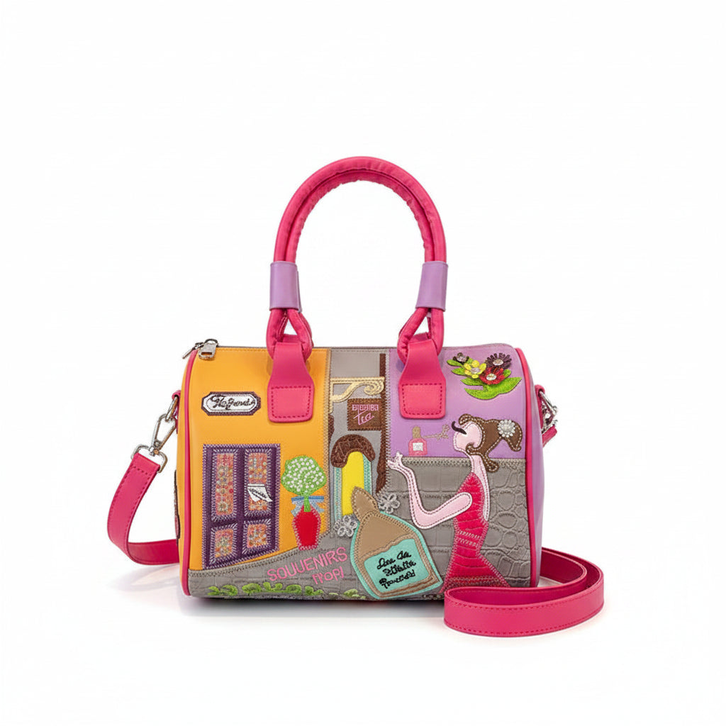 PU Personality Stylish Shoulder Bags Design Patchwork Zipper Bags