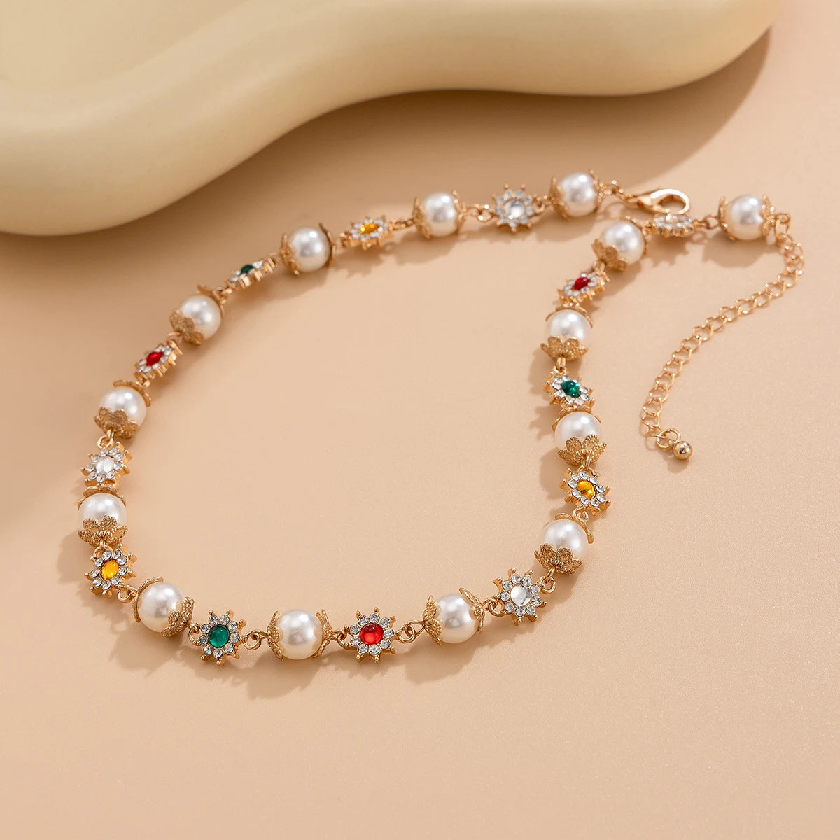 Luxury Pearl Flower Choker Necklace