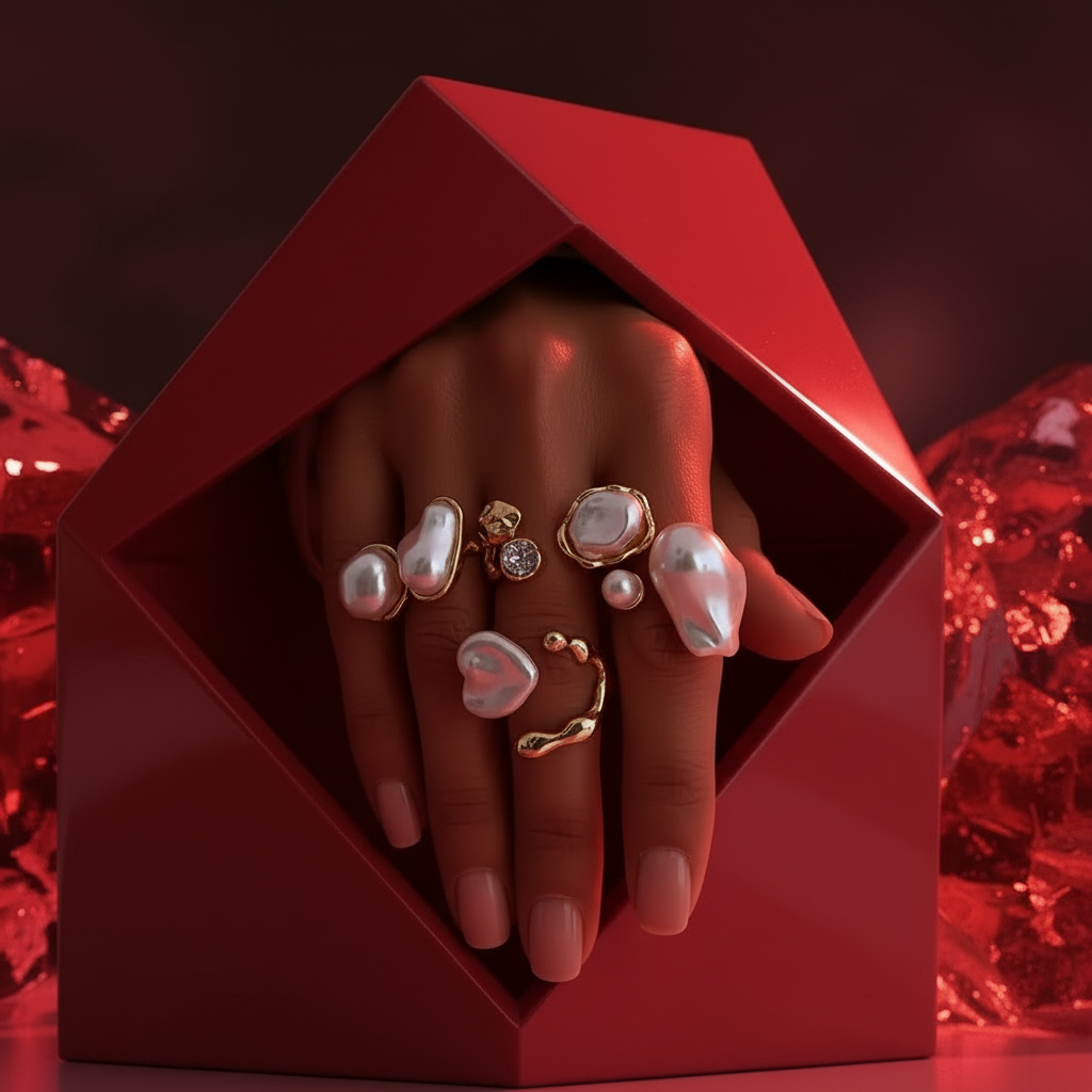 Baroque Pearl Ring Set