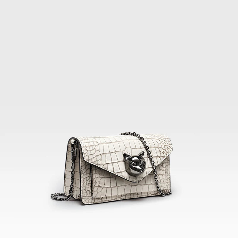 Chain Leather Clutch Bag