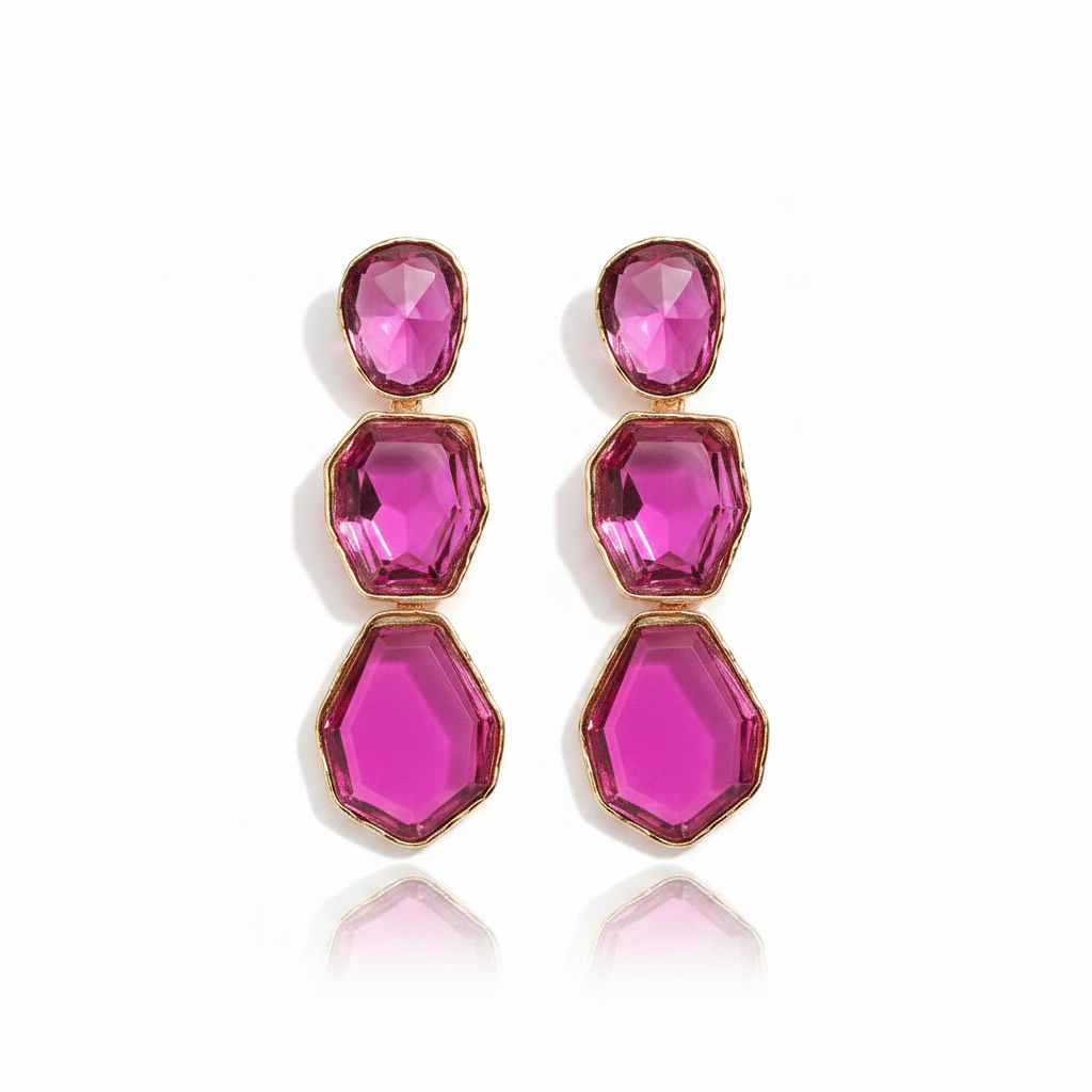 Creative Design Popular Luxury Geometric Resin Charm Long Dangle Drop Earrings