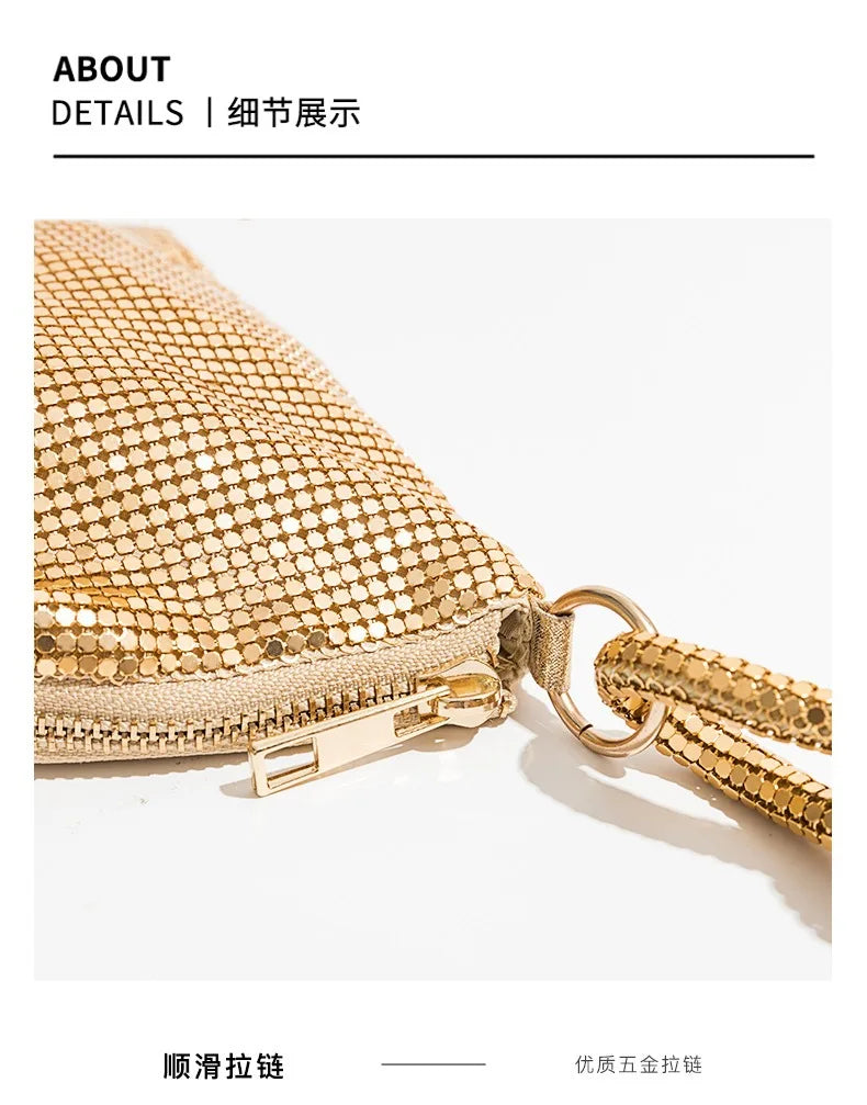 Sequin Handle Evening Clutch Bag