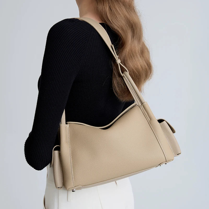 Minimalist Leather Hobo Bag