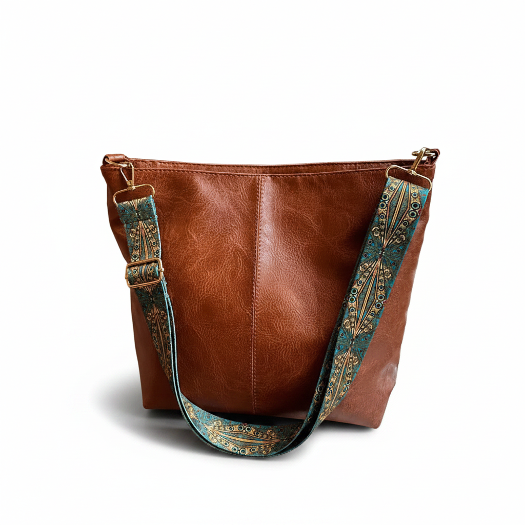 Wide Geometric Strap Shoulder Bag Large Capacity Crossbody Bags,Retro