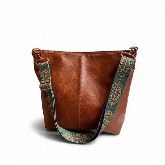 Wide Geometric Strap Shoulder Bag Large Capacity Crossbody Bags,Retro