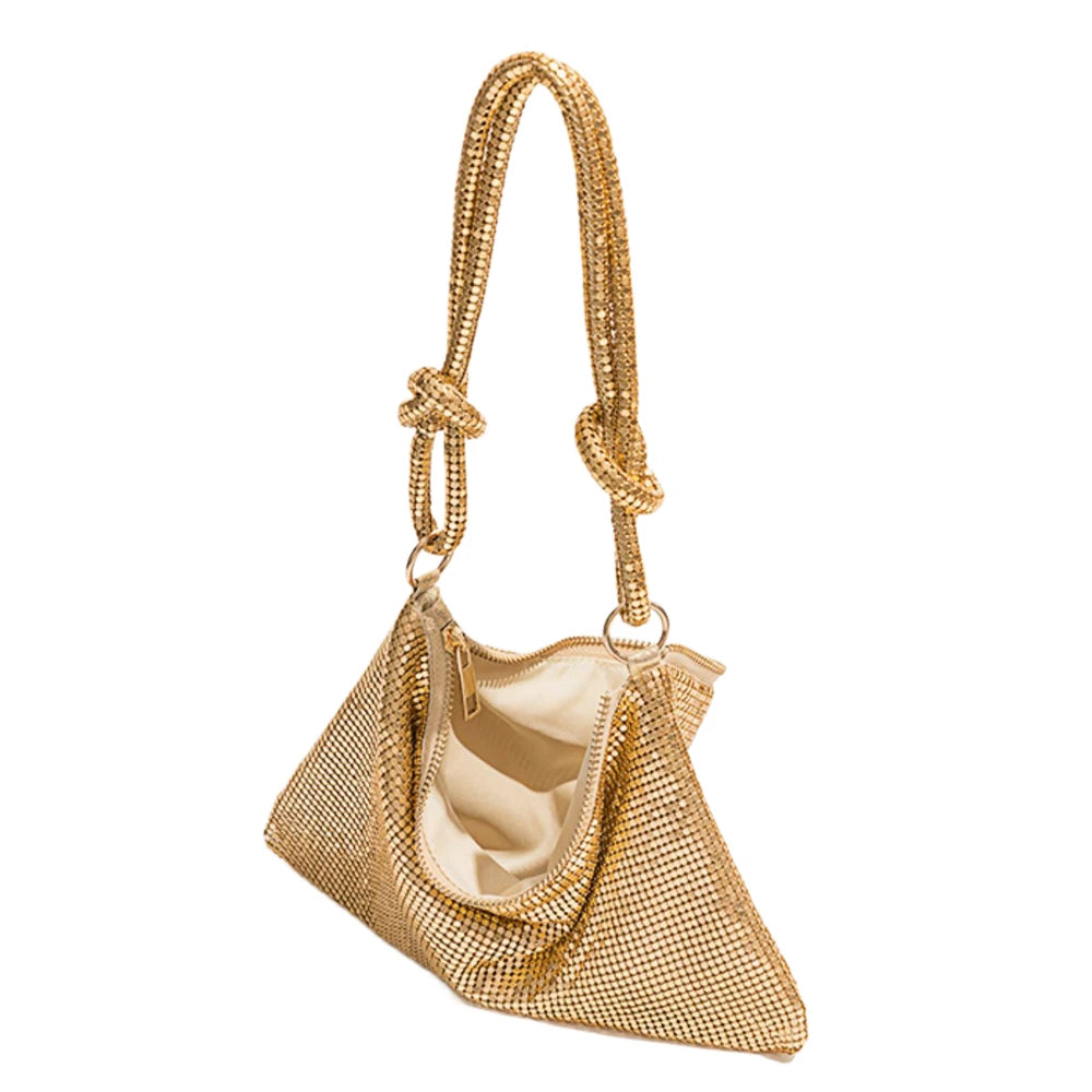 Sequin Handle Evening Clutch Bag