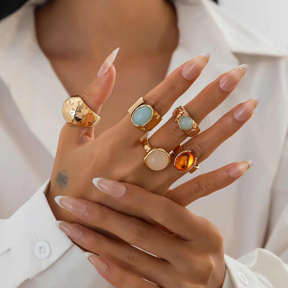 Boho Gold Ring Set