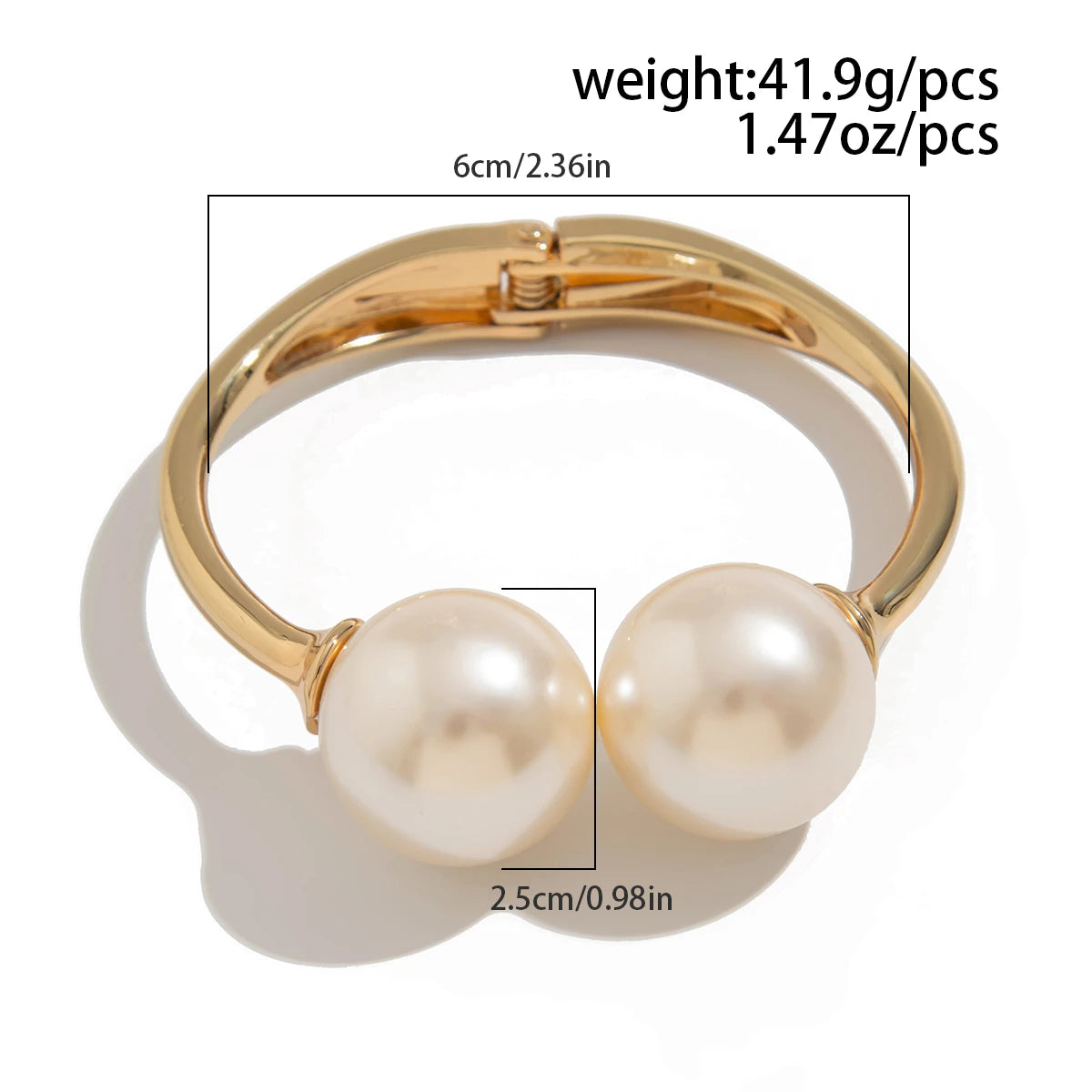 Punk Multilayer Snake Chain Open Spring Bangles Boho Large Imitation Pearl Cuff Bangles Bracelet