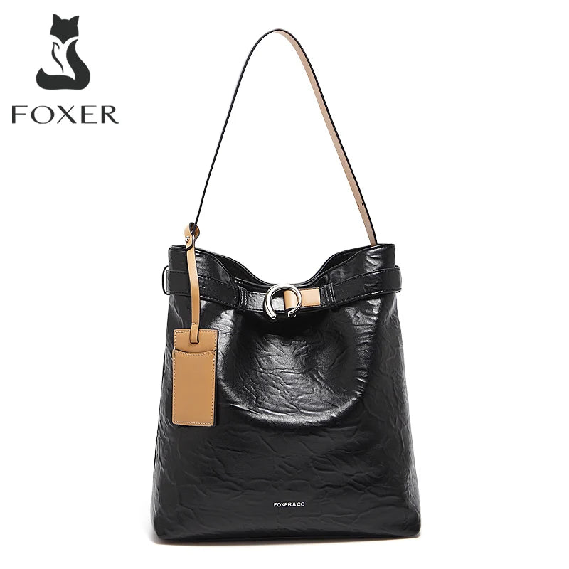 FOXER Women’s Vintage Leather Hobo Bag