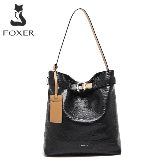 FOXER Women’s Vintage Leather Hobo Bag