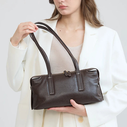 Vintage Slim Leather Shoulder Bag