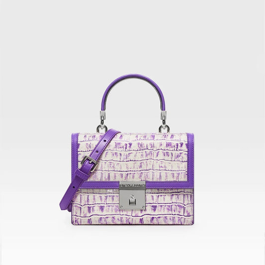 Purple Wool Evening Shoulder Bag