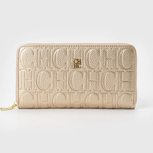 Embossed Zip Around Long Wallet