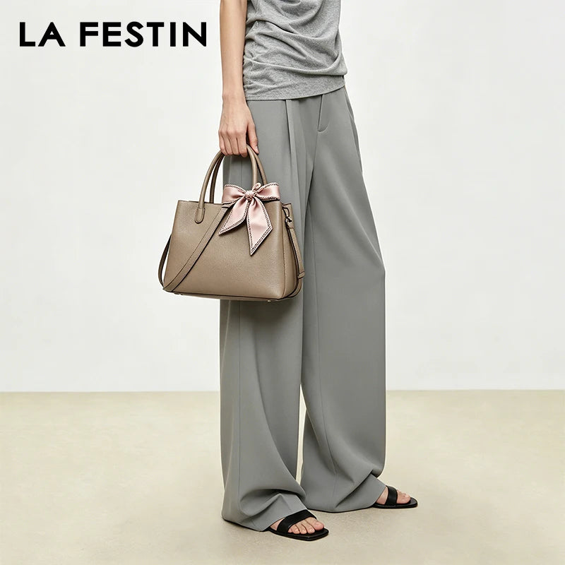 LA FESTIN Leather Top Handle Crossbody Bag