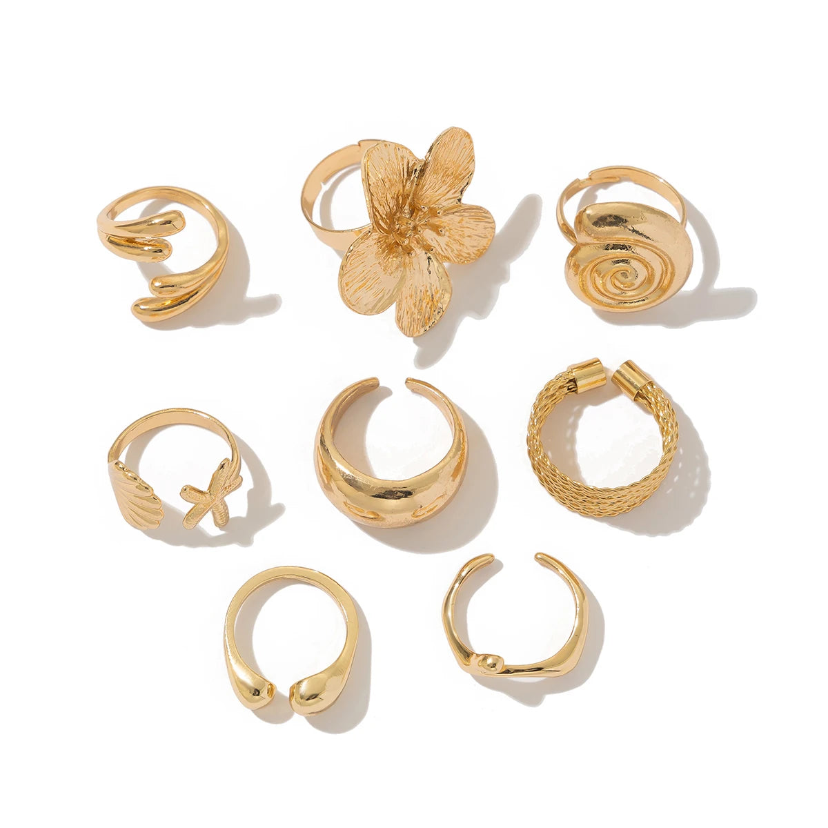 Petal Flower Ring Set