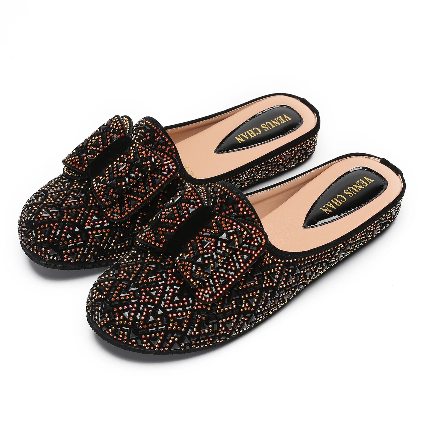 Nigeria Gold Color Half Shoes Comfortable Party Slippers Elegant
