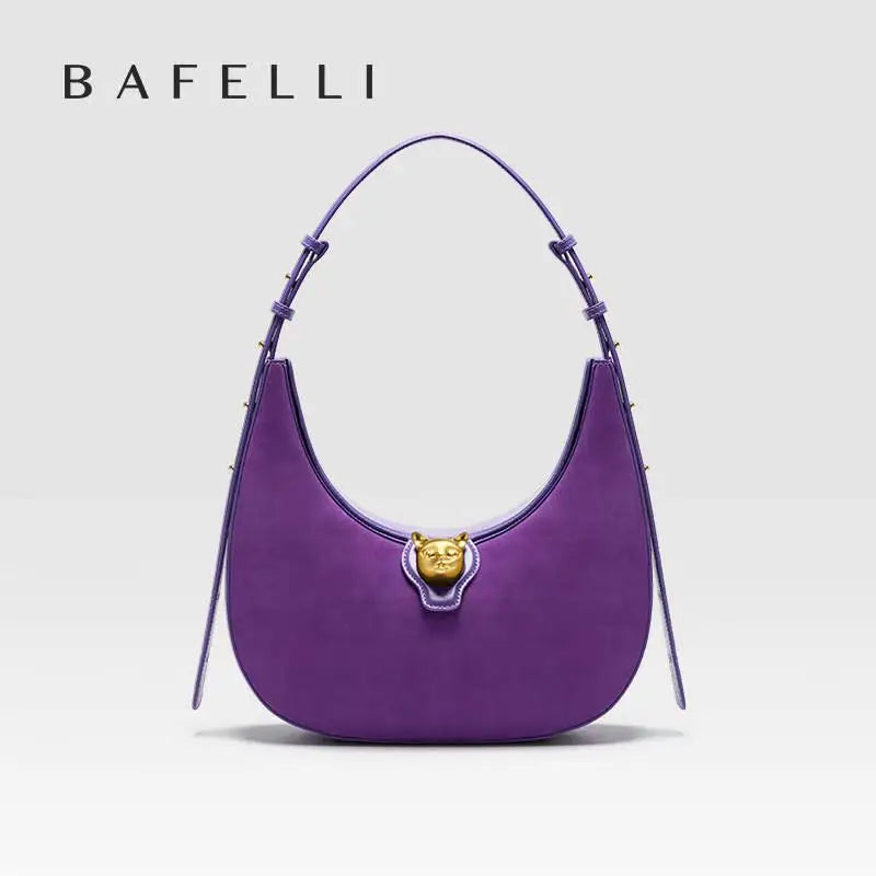 BAFELLI Cat Leather Hobo Shoulder Bag