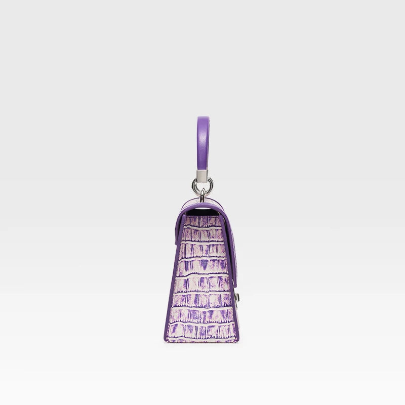 Purple Wool Evening Shoulder Bag