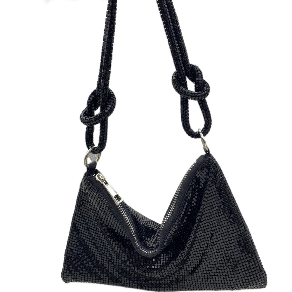 Sequin Handle Evening Clutch Bag