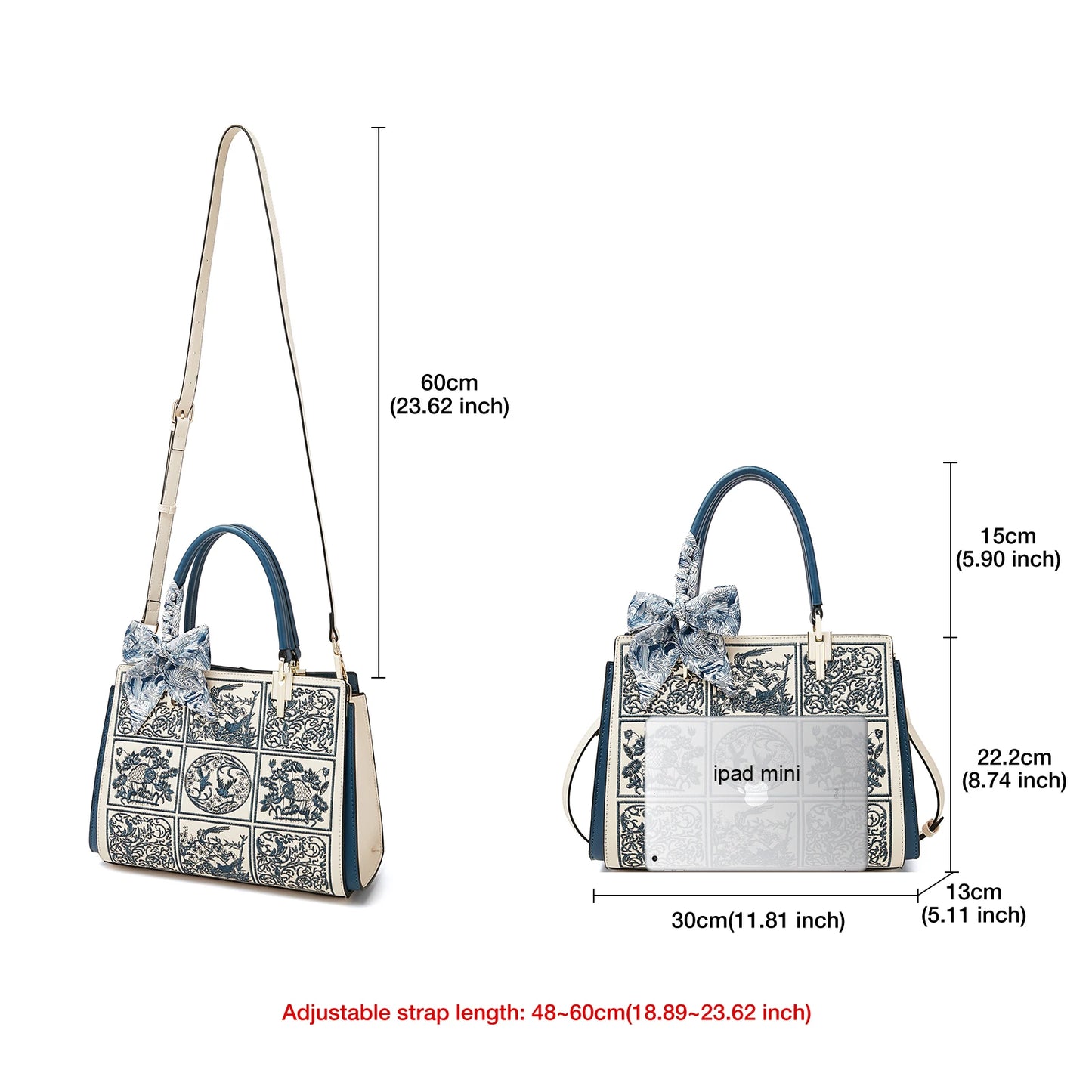 FOXER Embroidered Leather Tote Bag