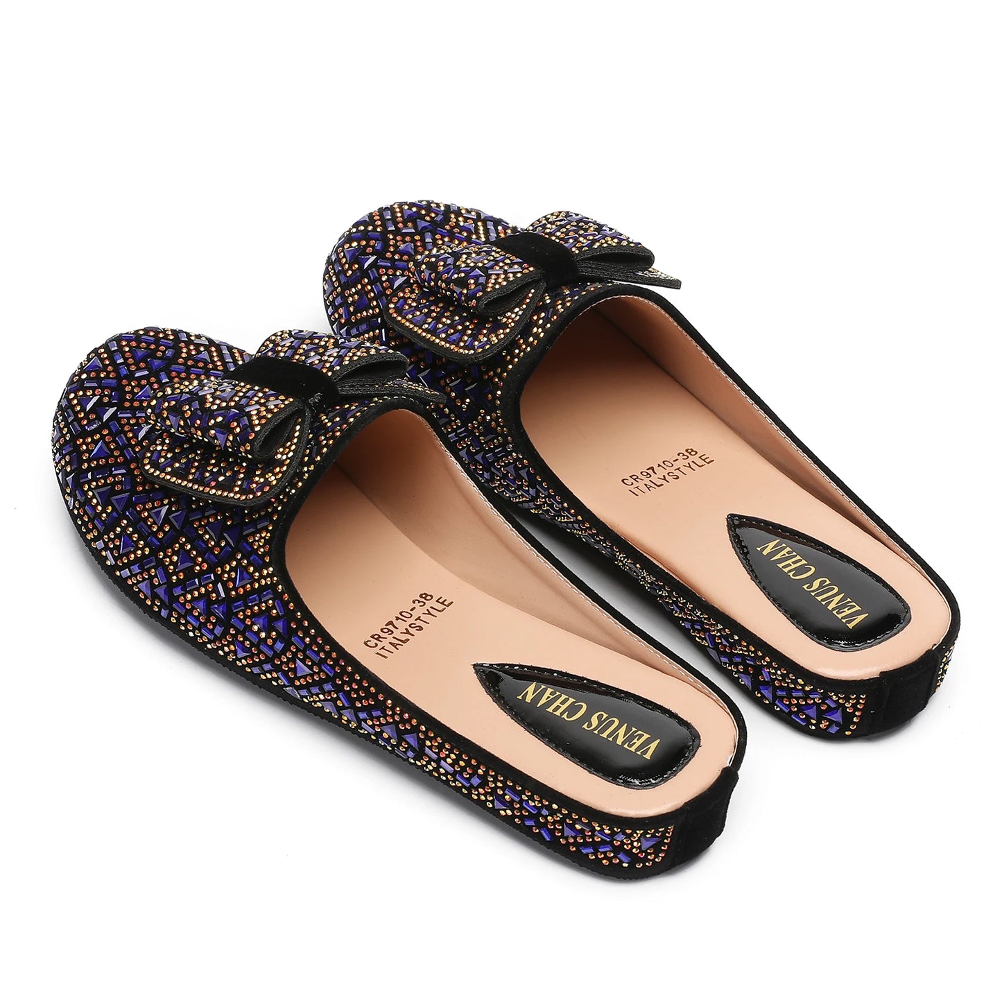 Nigeria Gold Color Half Shoes Comfortable Party Slippers Elegant