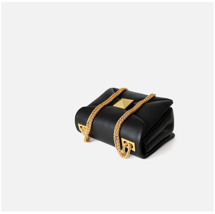 Genuine Leather Square Crossbody Bag