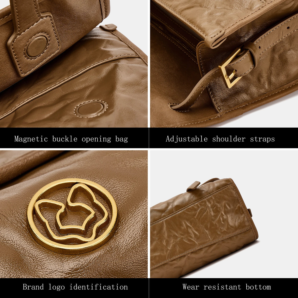 FOXER Genuine Leather Flap Shoulder Bag