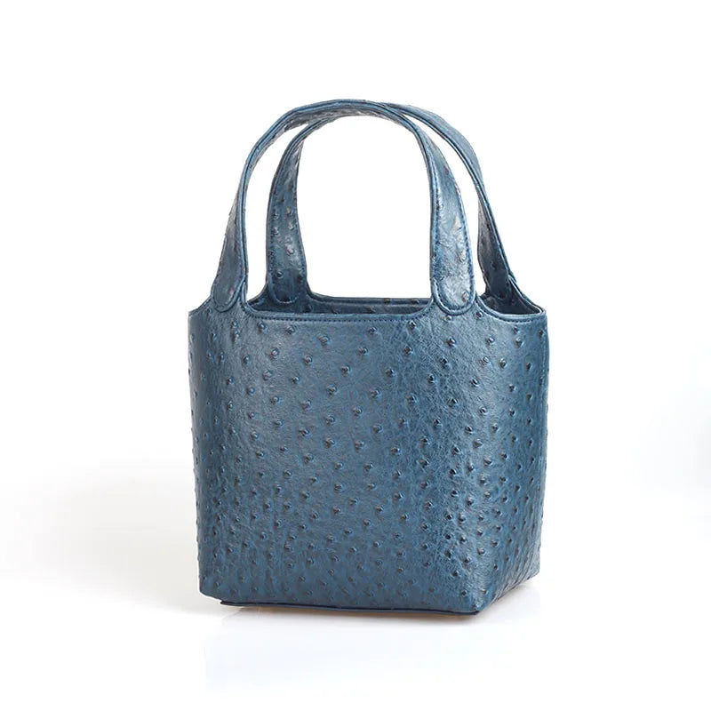 Luxury ostrich-patterned multipurpose tote. 