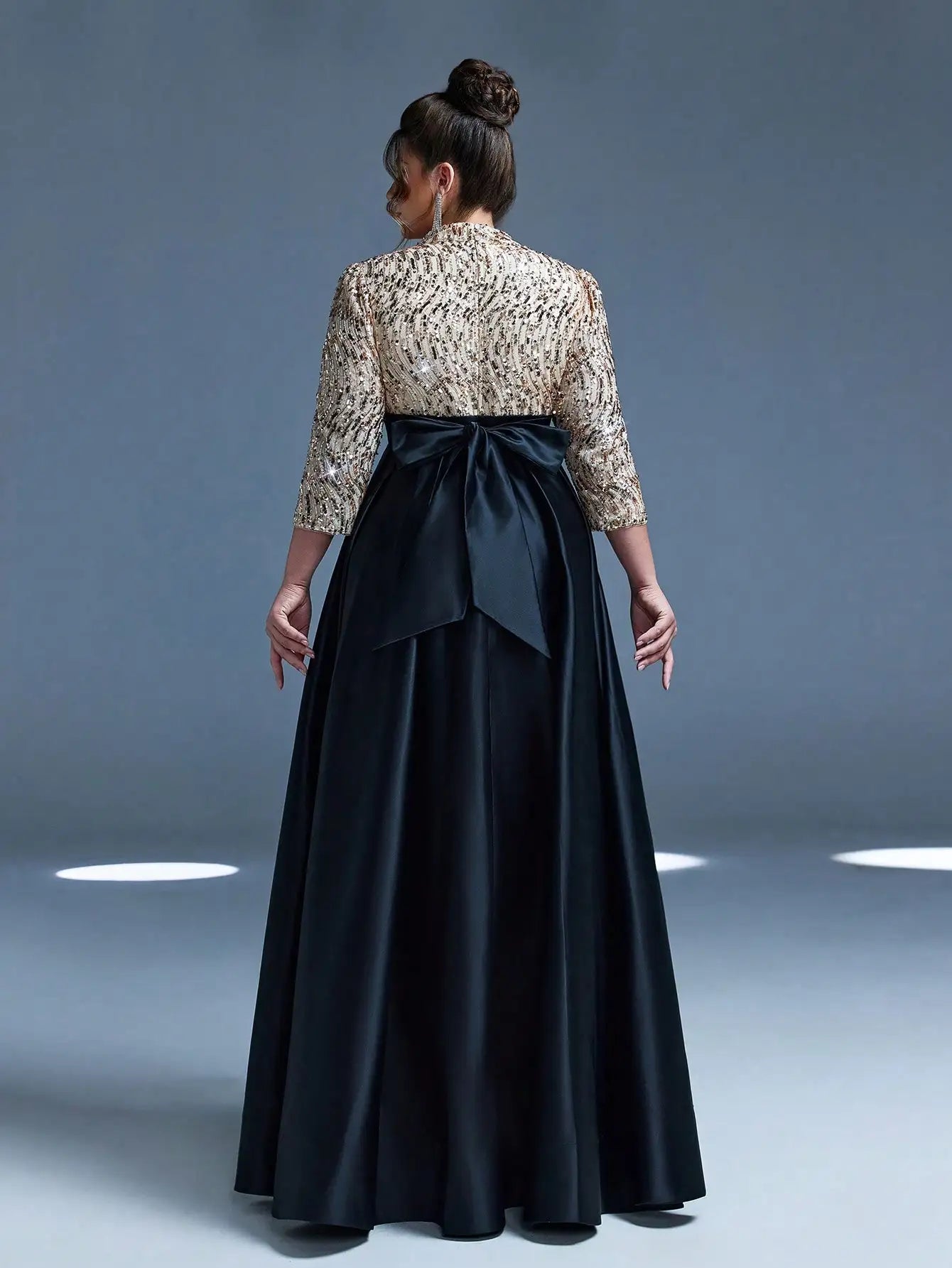 High Neck Satin A-Line Evening Gown