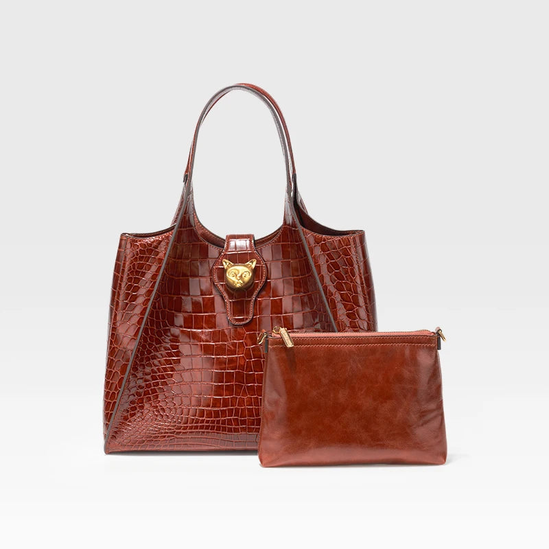 Crocodile Leather Large Messenger Bag 2026