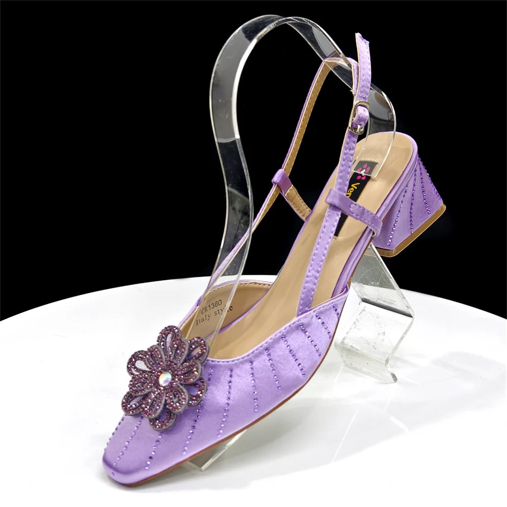 Party Shoes and Bag Heel Decoration Pure Elegant Flower