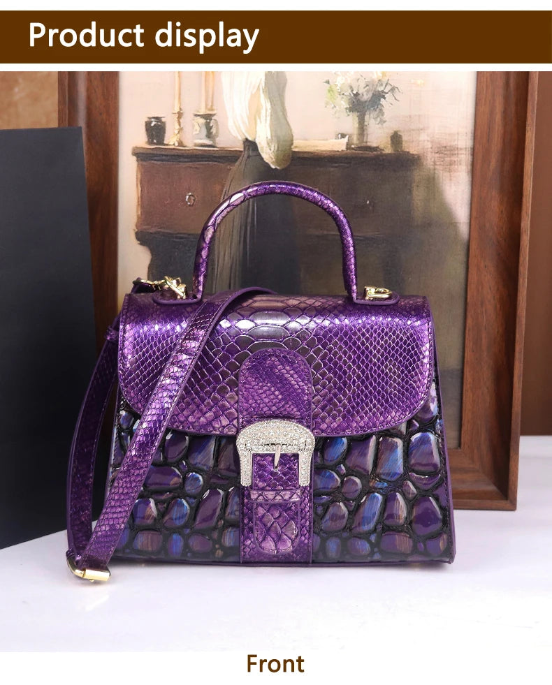 Stone-patterned handbag