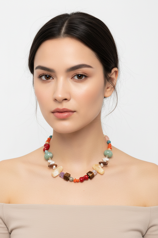 Bohemian Statement Beaded Necklace