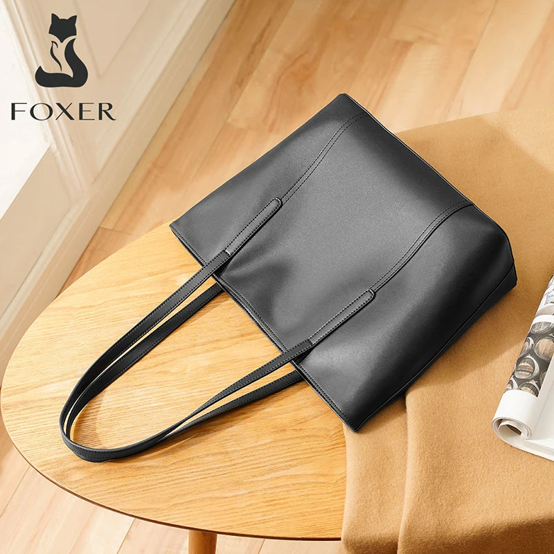 FOXER Large Leather Tote Bag