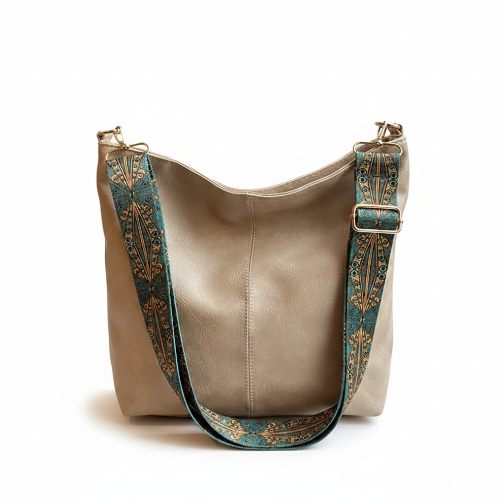 Wide Geometric Strap Shoulder Bag Large Capacity Crossbody Bags,Retro