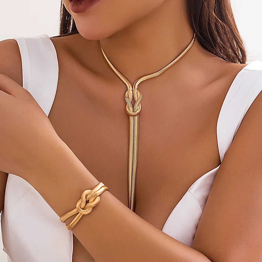 Snake Chain Necklace & Bracelet Set