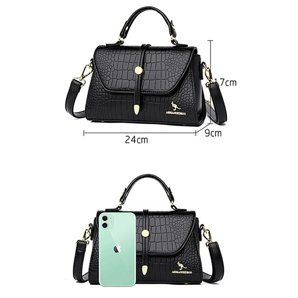 Crocodile Leather Crossbody Handbag