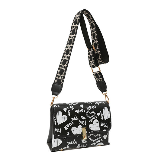 Fashionable Women's Graffiti Print Messenger Bag