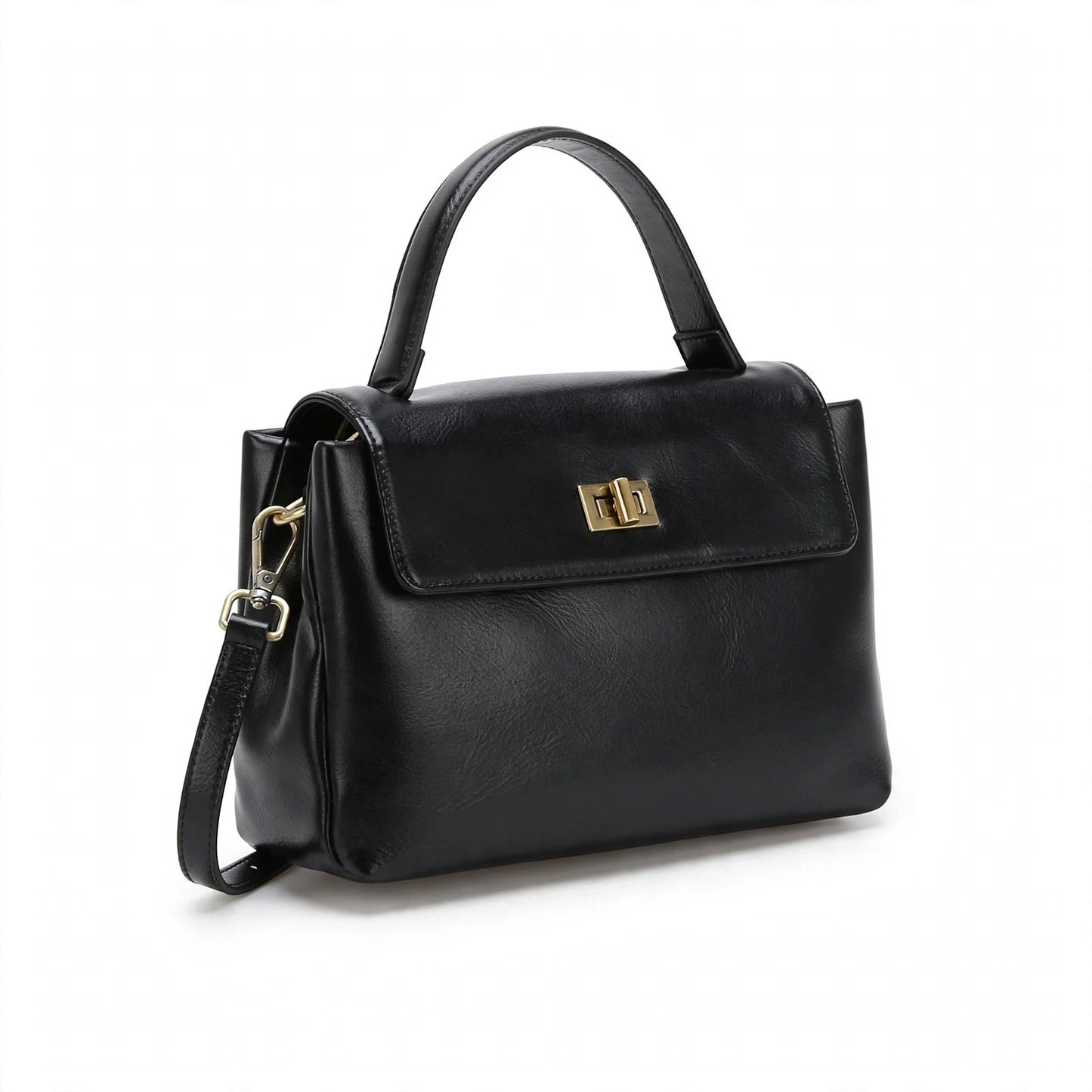 Genuine Leather Oil Wax Satchel Bag