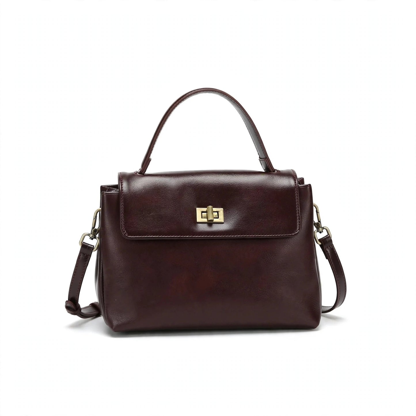 Genuine Leather Oil Wax Satchel Bag