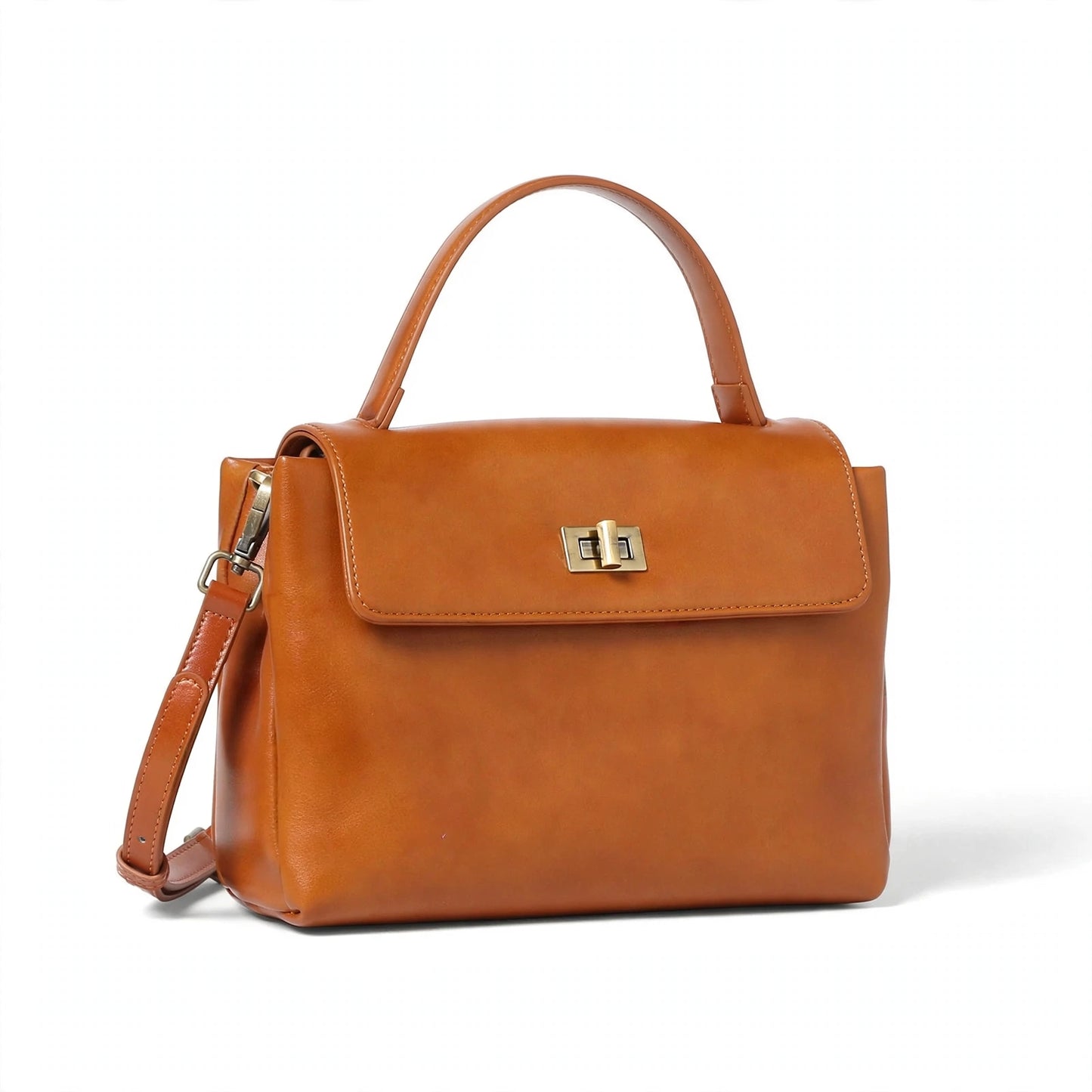 Genuine Leather Oil Wax Satchel Bag
