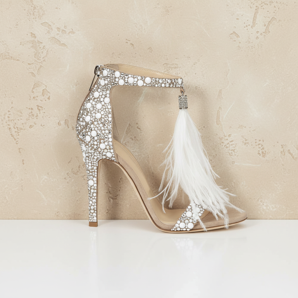 High Heels, Feather Sandals, Tassel Heels