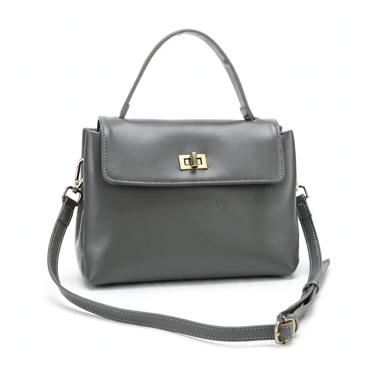 Genuine Leather Oil Wax Satchel Bag