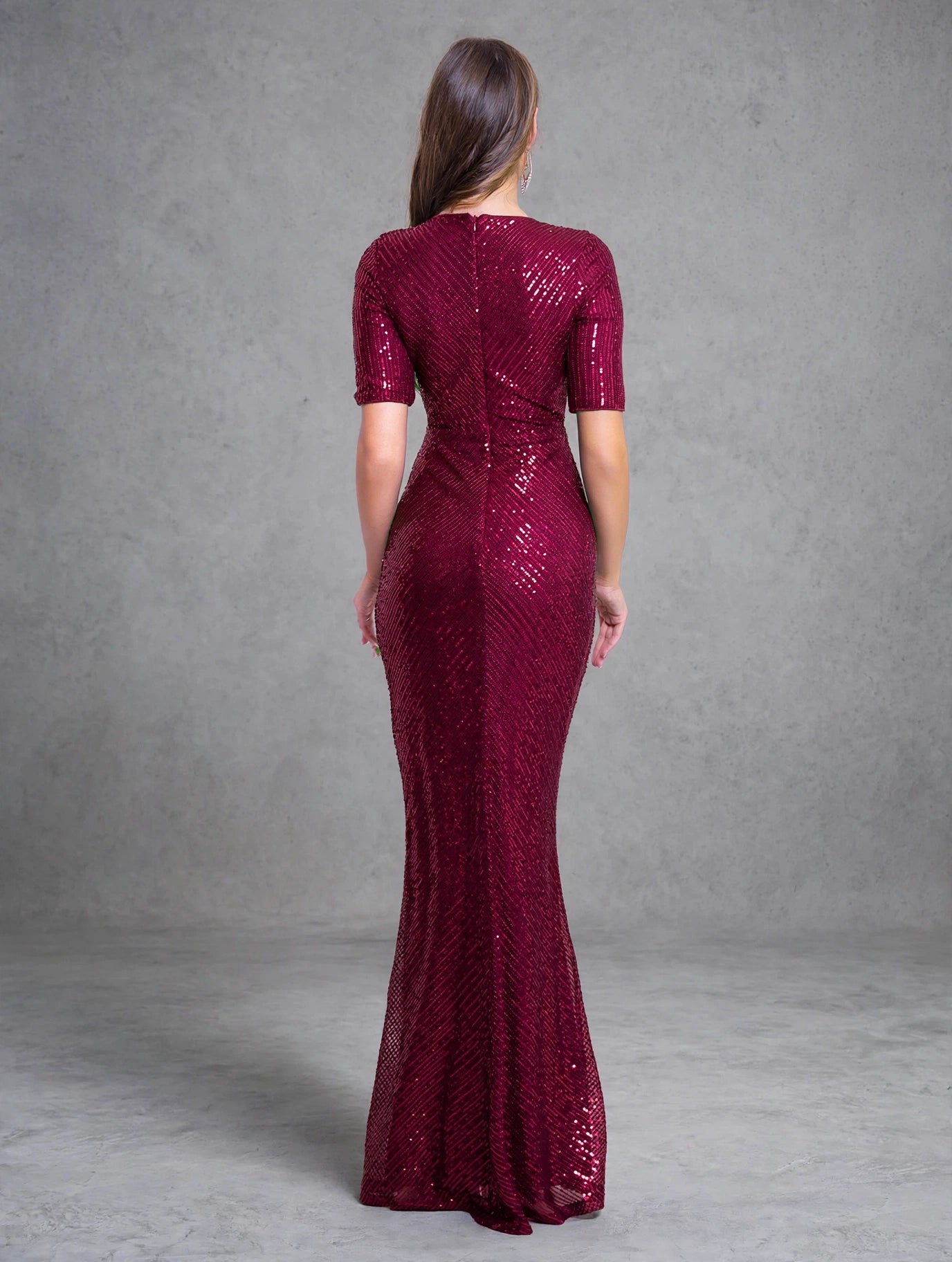 Sweetheart Neck Sequin Maxi Evening Gown